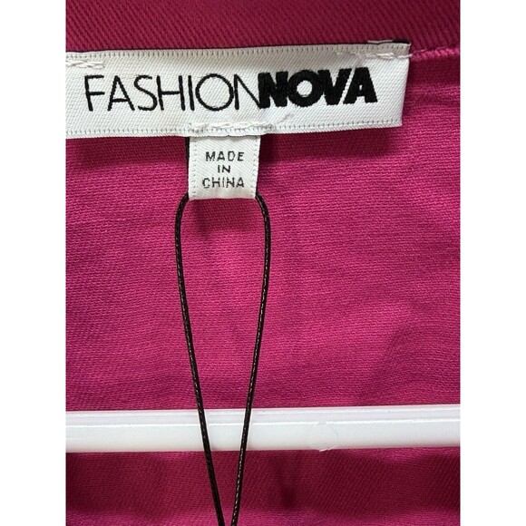 Fashion Nova Women’s Mini Dress Clocked Hot Pink 100% Cotton Sz S New - Picture 13 of 16